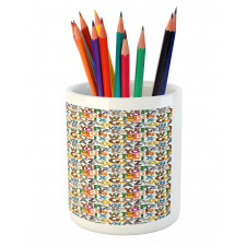 Colorful Animals Initials Pencil Pen Holder