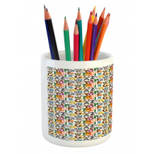 Colorful Animals Initials Pencil Pen Holder