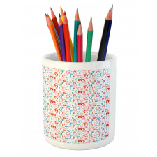 Colorful Whimsical Doodle Pencil Pen Holder