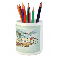 Fishing Sea Food Pencil Pen Holder