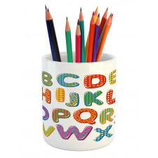 Funny Lettering Pattern Pencil Pen Holder