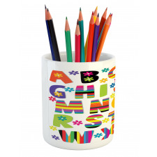 Floral Educational Letters Pencil Pen Holder