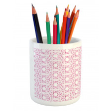 Delicate Striped Floral Pencil Pen Holder