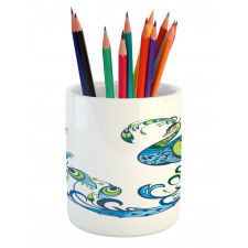 Colorful Peacock Tropic Pencil Pen Holder