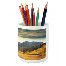 Mountain Grassland Sun Pencil Pen Holder