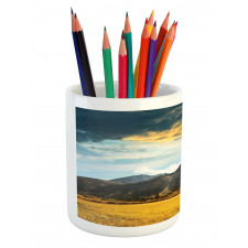 Mountain Grassland Sun Pencil Pen Holder