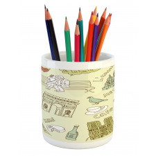 Paris Theme Elements Pencil Pen Holder