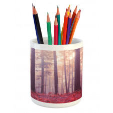 Trees Foggy Sunlight Pencil Pen Holder