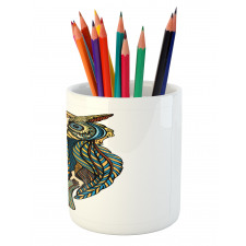 Bohemian Artwork Bird Pencil Pen Holder