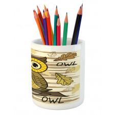 Calligraphic Fall Leaves Pencil Pen Holder