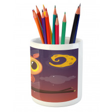 Sky Moon and Stars Pencil Pen Holder