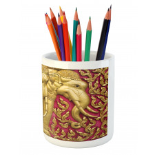 Thai Art Building Door Pencil Pen Holder