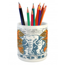 Surfboard and Elephant Pencil Pen Holder