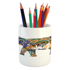 Elephant Asian Symbol Pencil Pen Holder