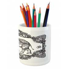 Bohemic Floral Elephant Pencil Pen Holder