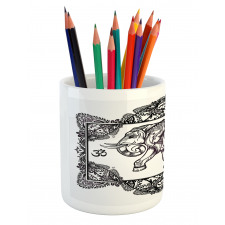 Bohemic Floral Elephant Pencil Pen Holder