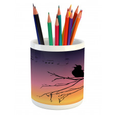 Gradient Sunrise Bird Pencil Pen Holder