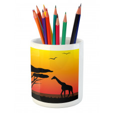 Savannah Animals Sunset Pencil Pen Holder