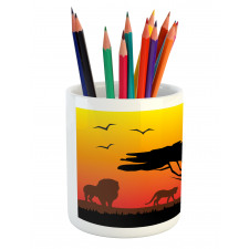 Savannah Animals Sunset Pencil Pen Holder