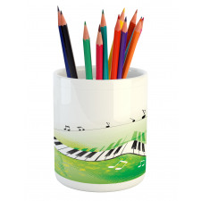 Piano Keys Green Curvy Pencil Pen Holder