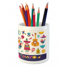 Mexican Cultural Art Pencil Pen Holder