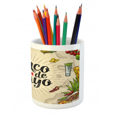 Mexican Food Drink Pencil Pen Holder