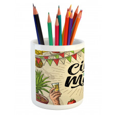 Mexican Food Drink Pencil Pen Holder