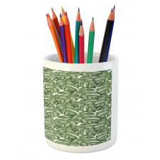 Graphical Monstera Pencil Pen Holder