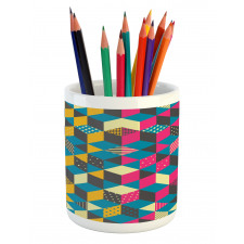 Modern Colorful Blocks Pencil Pen Holder