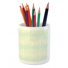 Vertical Waves Polka Dots Pencil Pen Holder