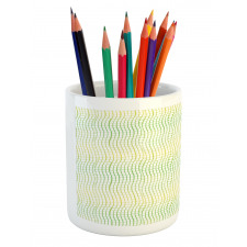 Vertical Waves Polka Dots Pencil Pen Holder