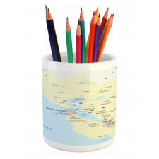 San Francisco Regions Map Art Pencil Pen Holder