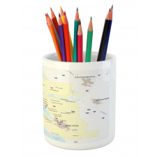 San Francisco Regions Map Art Pencil Pen Holder