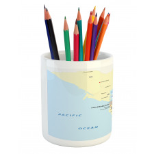 San Francisco Regions Map Art Pencil Pen Holder