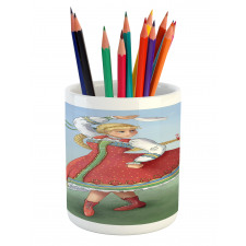 Slavic Girl Dancing Drawing Pencil Pen Holder