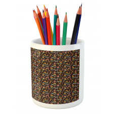 Earth Tone Wild Flowers Art Pencil Pen Holder