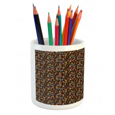 Earth Tone Wild Flowers Art Pencil Pen Holder