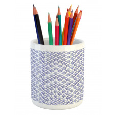 Monochrome Damask Leaves Pencil Pen Holder