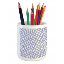 Monochrome Damask Leaves Pencil Pen Holder