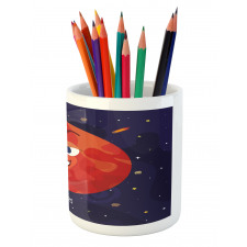 Mars Cartoon Character Pencil Pen Holder