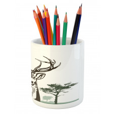 Village Mountain Fall Pencil Pen Holder