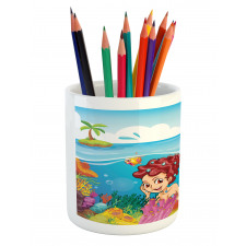 Palm Trees in Island Pencil Pen Holder