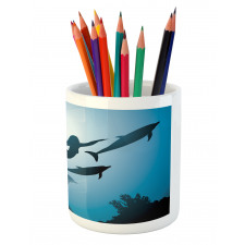 Mermaid and Dolphins Pencil Pen Holder