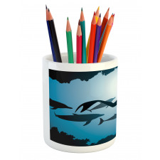 Mermaid and Dolphins Pencil Pen Holder