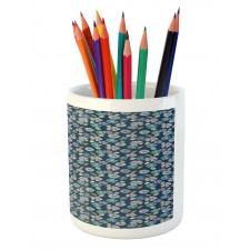 Top View Botanical Elements Pencil Pen Holder