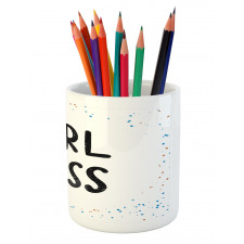 Grunge Typographic Image Pencil Pen Holder