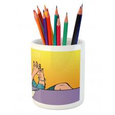 Pop Art Businesswoman Pencil Pen Holder