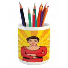 Strong Woman and Arms Pencil Pen Holder