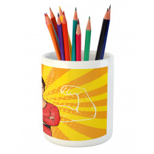 Strong Woman and Arms Pencil Pen Holder