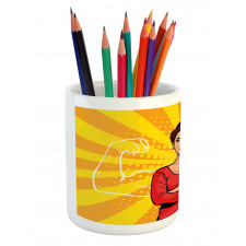 Strong Woman and Arms Pencil Pen Holder